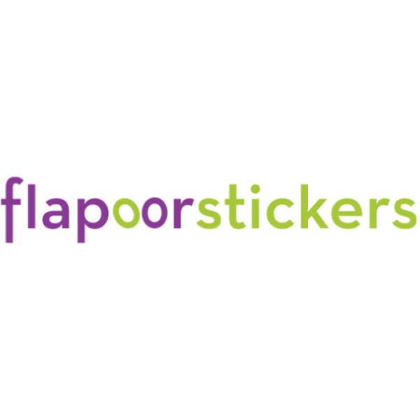 Bedrijfs logo van flapoorstickers
